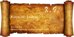 Kocsis Ivána névjegykártya